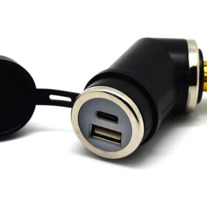 DIN (Hella) to 36W PD USB-C + QC 3.0 (ANGLED)