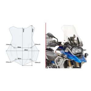 GIVI 5124DT - CLEAR TALL SCREEN - BMW R1200 GSA / R1250GSA (Fitting Kit Required)