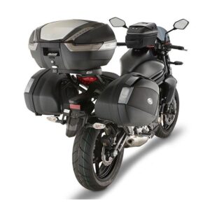 V35NT - 35L MONOKEY-SIDE PANNIERS - BLACK WITH EMBOSSED COVER - SMOKED REFLECTOR