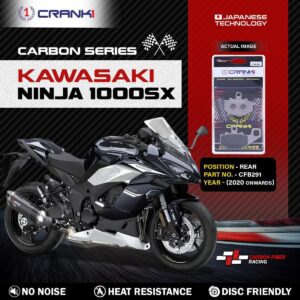 Carbon Brake Pads For Kawasaki Ninja 1000SX (2020 Onwards) - Rear - CFB291 - 1 Set