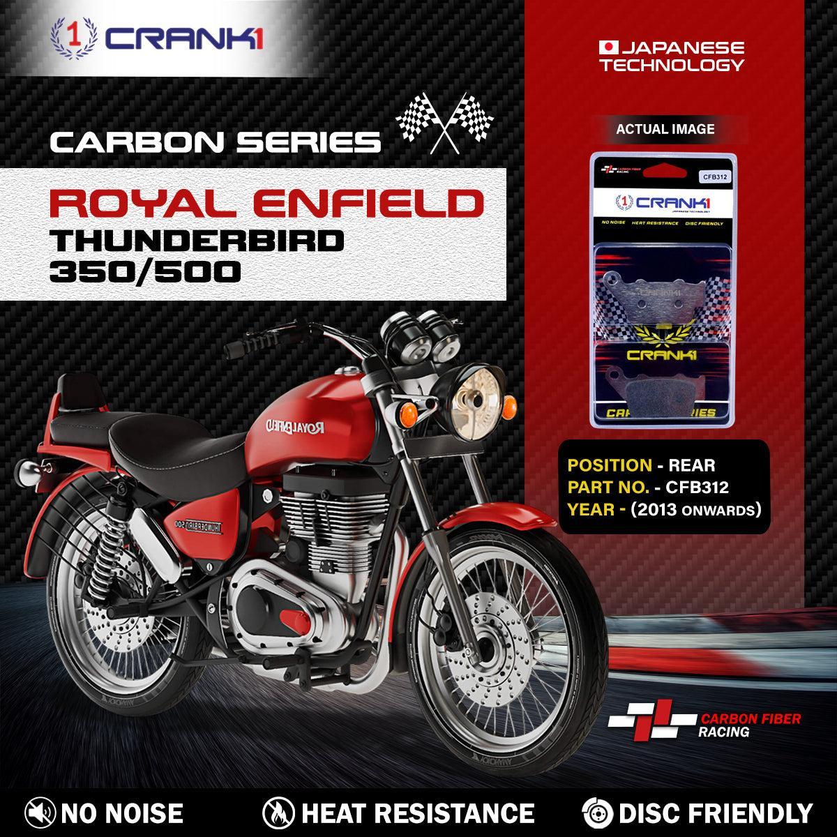 Carbon Brake Pads For Royal Enfield Thunderbird 350/500 (2013 Onwards) - Rear - CFB312 - 1 Set