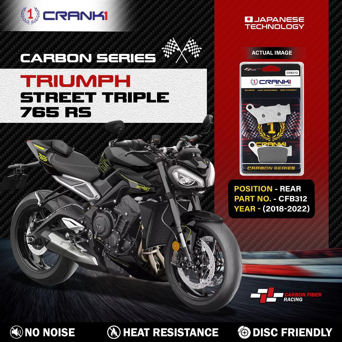 Carbon Brake Pads For Triumph Street Triple 765 RS (2018-2022) - Rear - CFB312 - 1 Set