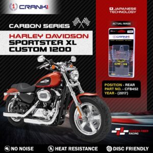 Carbon Brake Pads For Harley Davidson Sportster XL Custom 1200 (2017)Œæ- Rear - CFB452 - 1 Set