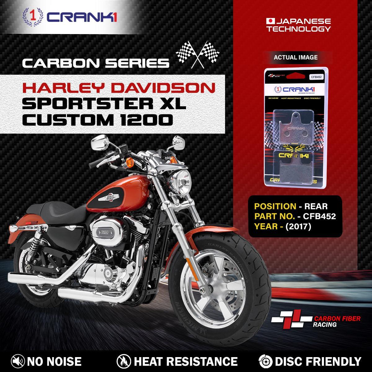 Carbon Brake Pads For Harley Davidson Sportster XL Custom 1200 (2017)ξ- Rear - CFB452 - 1 Set