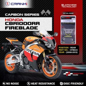 Carbon Brake Pads For Honda CBR1000RR Fireblade (2008-2013) - Rear - CFB634 - 1 Set