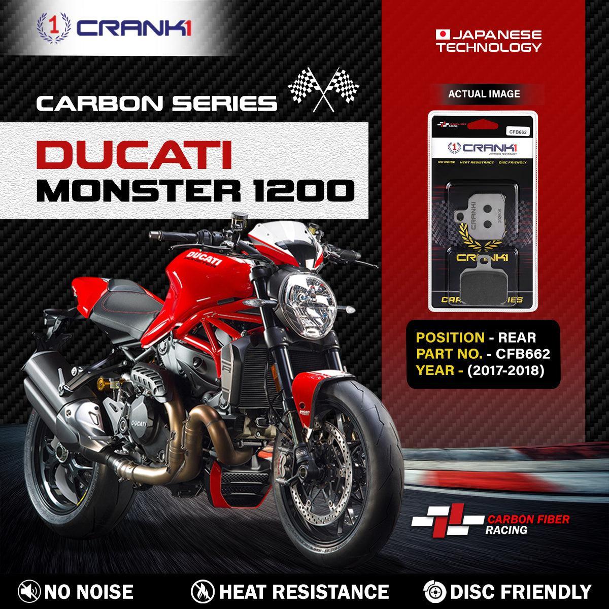 Carbon Brake Pads For Ducati Monster 1200 (2017-2018) - Rear - CFB662 - 1 Set