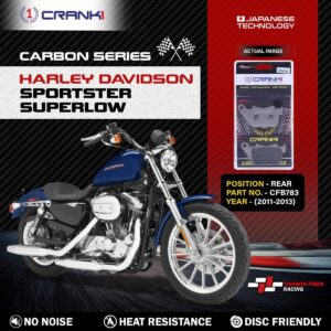 Carbon Brake Pads For Harley DavidsonŒæSportster SuperLow (2011-2013) - Rear - CFB783 - 1 Set