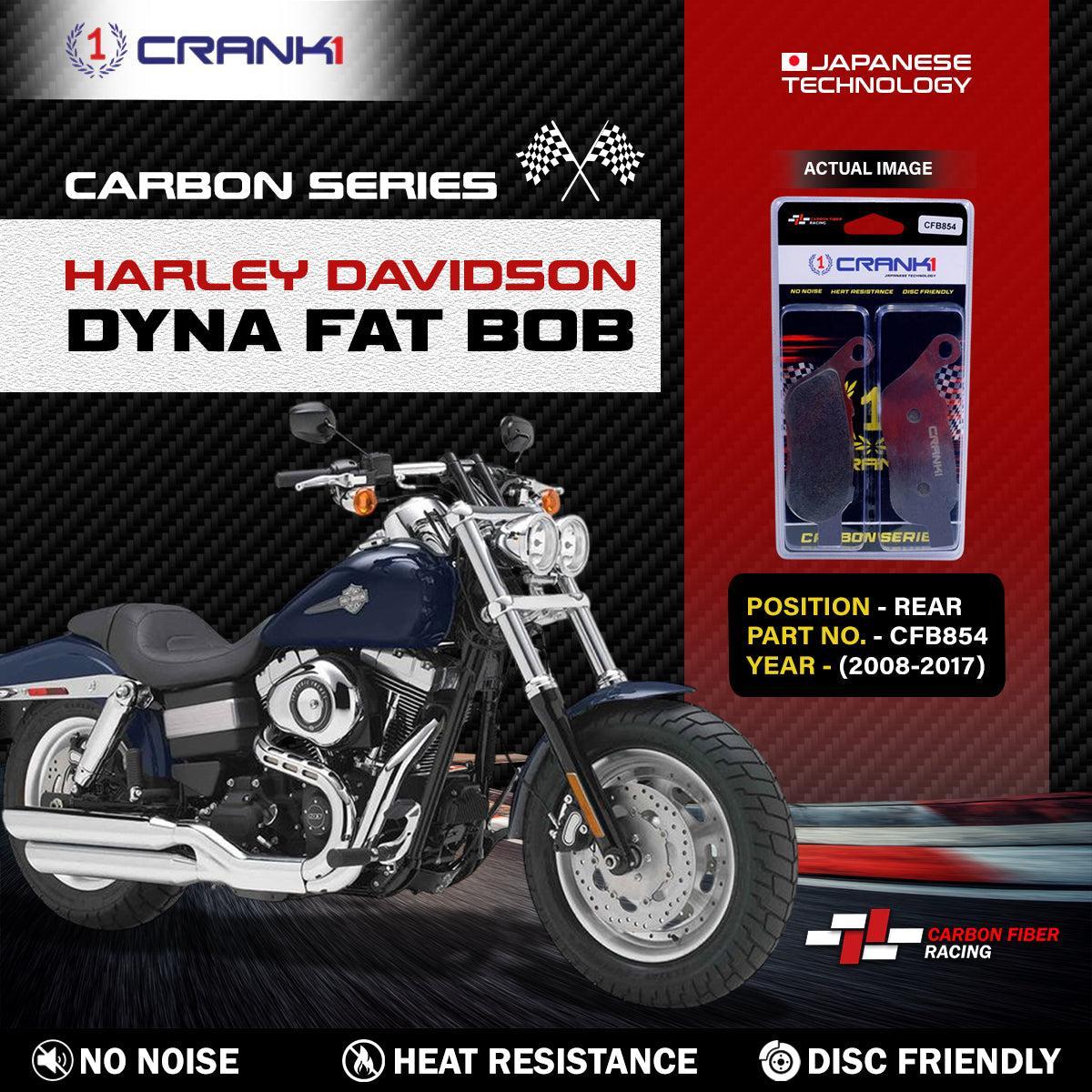Carbon Brake Pads For Harley DavidsonξDyna Fat Bob (2008-2017) - Rear - CFB854 - 1 Set