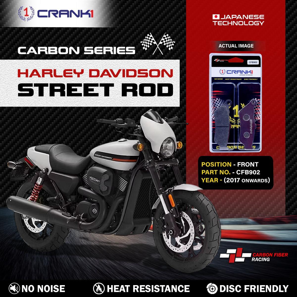 Carbon Brake Pads For Harley DavidsonξStreetξRod (2017 Onwards) - Front - CFB902 - 2 Sets