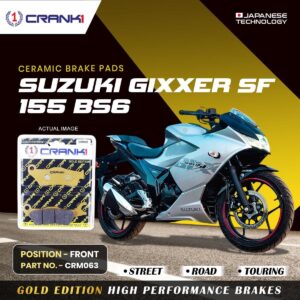 Ceramic Brake Pads For Suzuki Gixxer SF 155 BS6 - Front - CRM063 - 1 Set