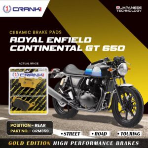 Ceramic Brake Pads For Royal Enfield Continental GT 650 - Rear - CRM359 - 1 Set