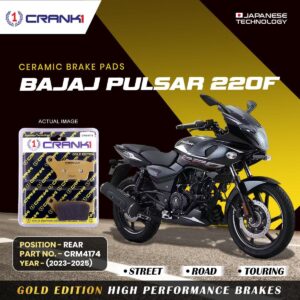 Ceramic Brake Pads For Bajaj Pulsar 220F (2023-2025) - Rear - CRM4174 - 1 Set