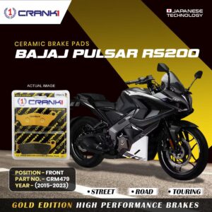 Ceramic Brake Pads For Bajaj Pulsar RS200 (2015-2023) - Front - CRM479 - 1 Set