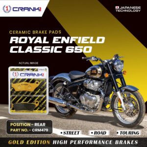 Ceramic Brake Pads For Royal Enfield Classic 650 - Rear - CRM479 - 1 Set