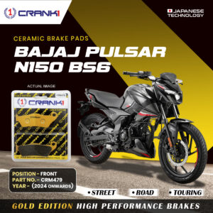 Ceramic Brake Pads For Bajaj Pulsar N150 BS6 (2024 Onwards) - Front - CRM479 - 1 Set
