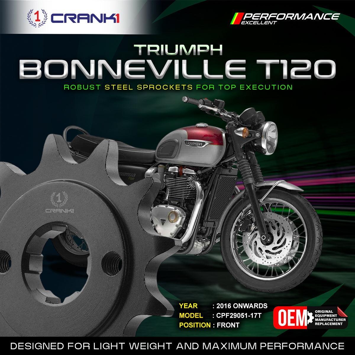 Sprocket For Triumph Bonneville T120 (2016 Onwards) - Front - CPF29051-17T