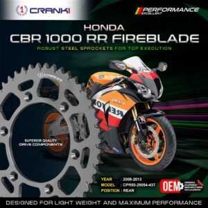 Sprocket For Honda CBR 1000 RR Fireblade (2008-2013) - Rear - CPR50-29054-43T