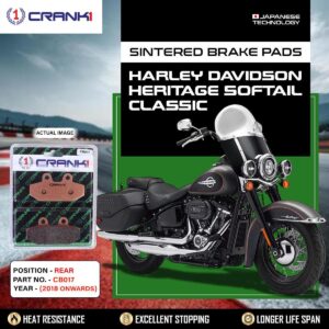 Sintered Brake Pads For Harley DavidsonŒæHeritage Softail Classic (2018 Onwards) - Rear - CB017 - 1 Set