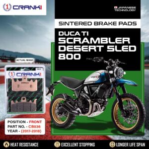 Sintered Brake Pads For Ducati Scrambler Desert Sled 800 (2017-2018) - Front - CB036 - 2 Sets