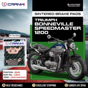 Sintered Brake Pads For Triumph Bonneville Speedmaster 1200 (2018 Onwards) - Rear - CB041 - 1 Set