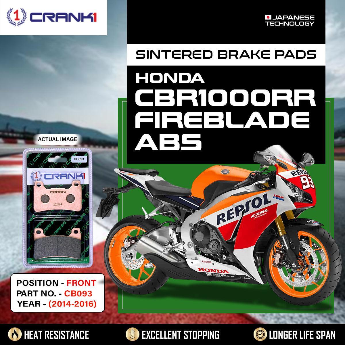 Sintered Brake Pads For Honda CBR1000RR Abs Fireblade (2014-2016) - Front - CB093 - 2 Sets Required
