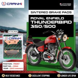 Sintered Brake Pads For Royal Enfield Thunderbird 350/500Œæ(2013 Onwards)  - Front - CB181 - 1 Set
