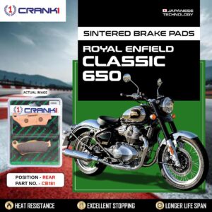 Sintered Brake Pads For Royal Enfield Classic 650 - Rear - CB181 - 1 Set