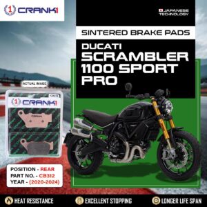 Sintered Brake Pads For Ducati Scrambler 1100 Sport Pro (2020-2024) - Rear - CB312 - 1 Set