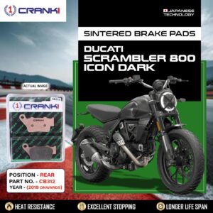 Sintered Brake Pads For Ducati Scrambler 800 Icon Dark (2019 Onwards) - Rear - CB312 - 1 Set