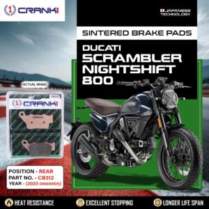 Sintered Brake Pads For Ducati Scrambler Nightshift 800 (2023 Onwards) - Rear - CB312 - 1 Set