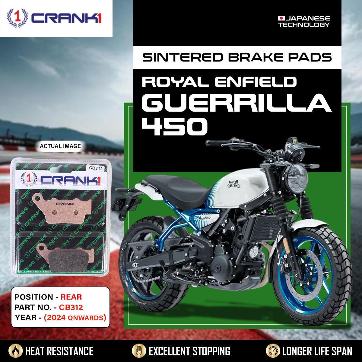 Sintered Brake Pads For Royal Enfield Guerrilla 450 (2024 Onwards) - Rear - CB312 - 1 Set