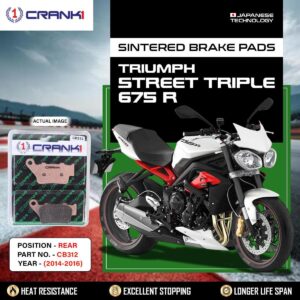 Sintered Brake Pads For Triumph Street Triple 675 R (2014-2016) - Rear - CB312 - 1 Set