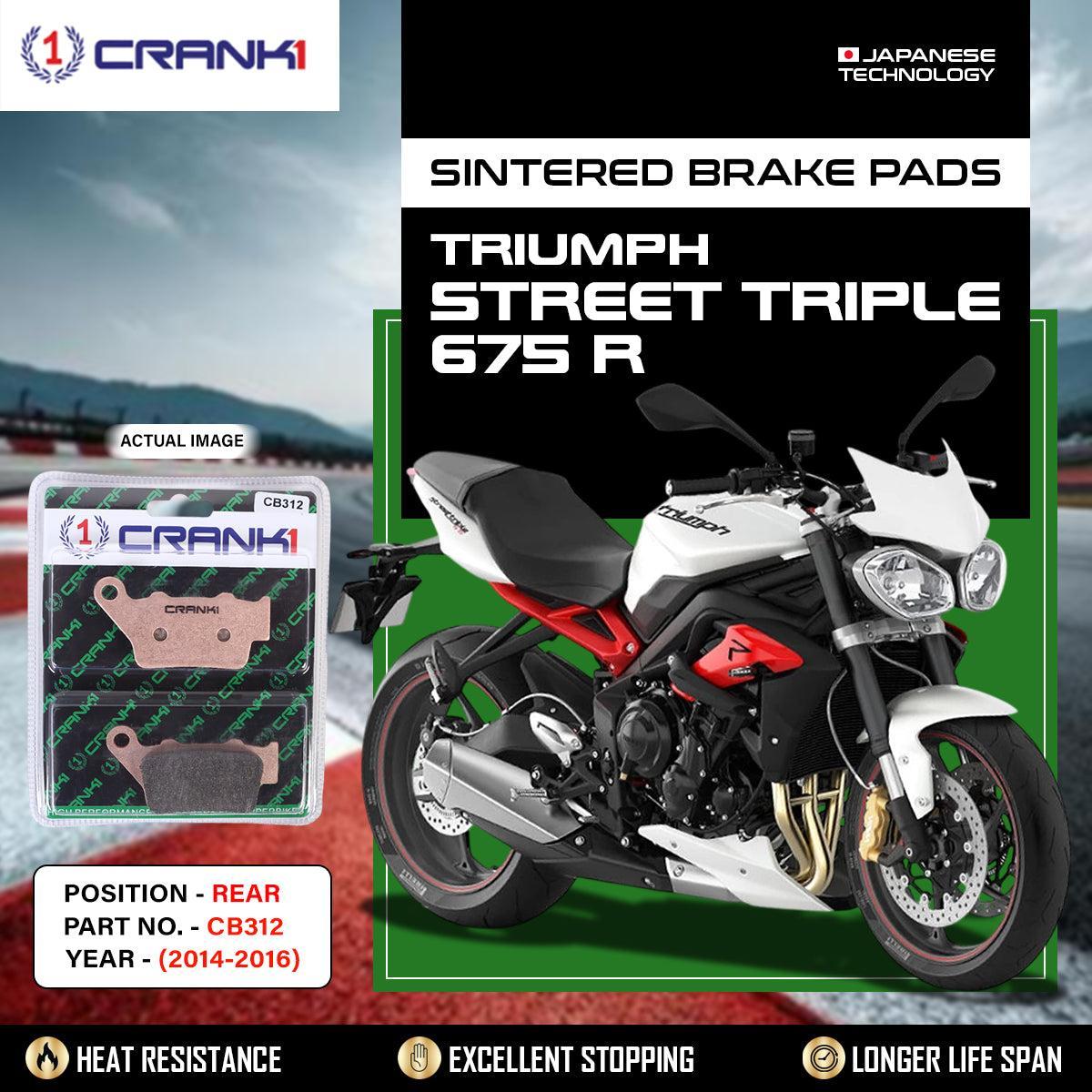 Sintered Brake Pads For Triumph Street Triple 675 R (2014-2016) - Rear - CB312 - 1 Set