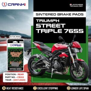 Sintered Brake Pads For Triumph Street Triple 765S (2017-2020) - Rear - CB312 - 1 Set