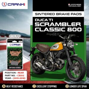 Sintered Brake Pads For Ducati Scrambler Classic 800	(2015-2018) - Rear - CB312 - 1 Set