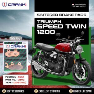 Sintered Brake Pads For Triumph Speed Twinξ1200 (2019-2020) - Rear - CB412 - 1 Set