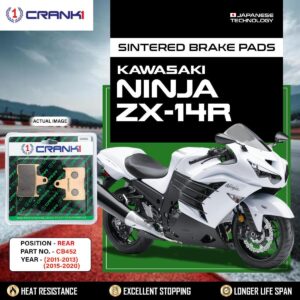 Sintered Brake Pads For Kawasaki Ninja ZX-14RŒæ(2011-2013) (2015-2020) - Rear - CB452 - 1 Set