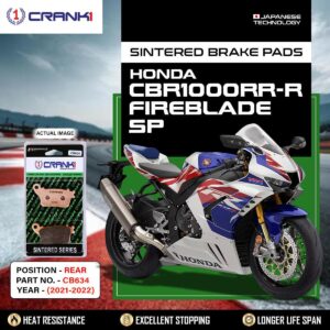 Sintered Brake Pads For Honda CBR1000RR-R Fireblade SP (2021-2022) - Rear - CB634 - 1 Set