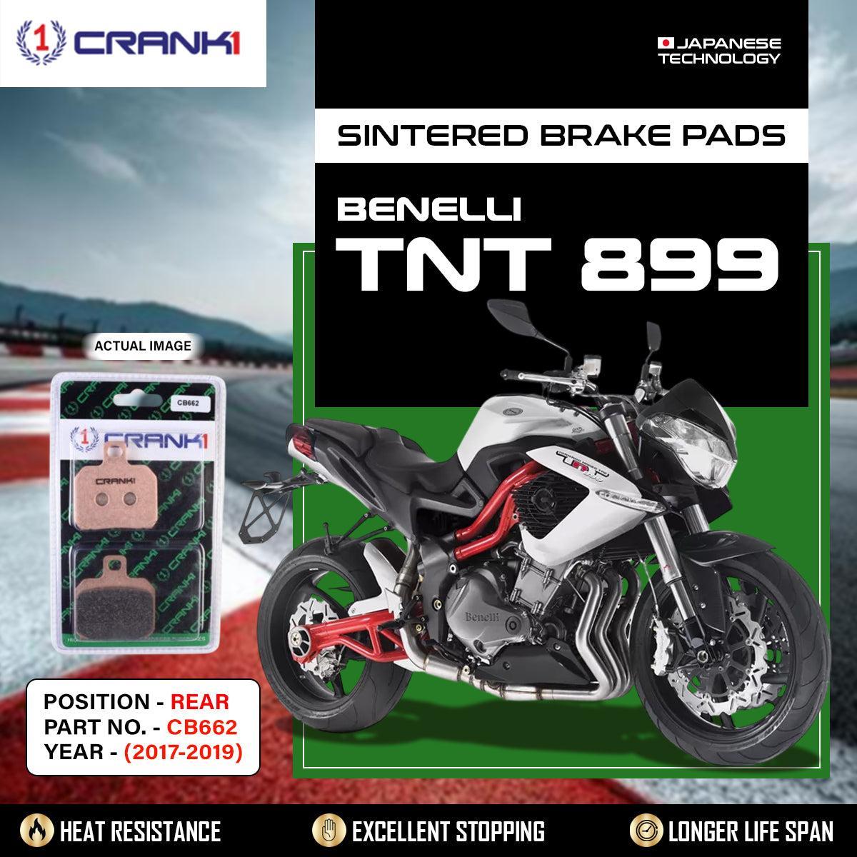 Sintered Brake Pads For Benelli TNT 899 (2017-2019) - Rear - CB662 - 1 Set