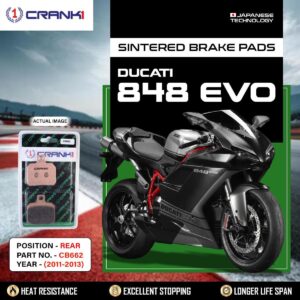 Sintered Brake Pads For Ducati 848 EVO (2011-2013) - Rear - CB662 - 1 Set