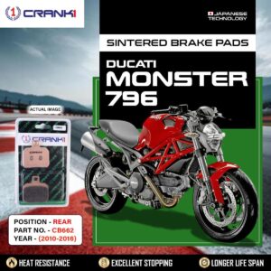 Sintered Brake Pads For Ducati Monster 796 (2010-2016) - Rear - CB662 - 1 Set
