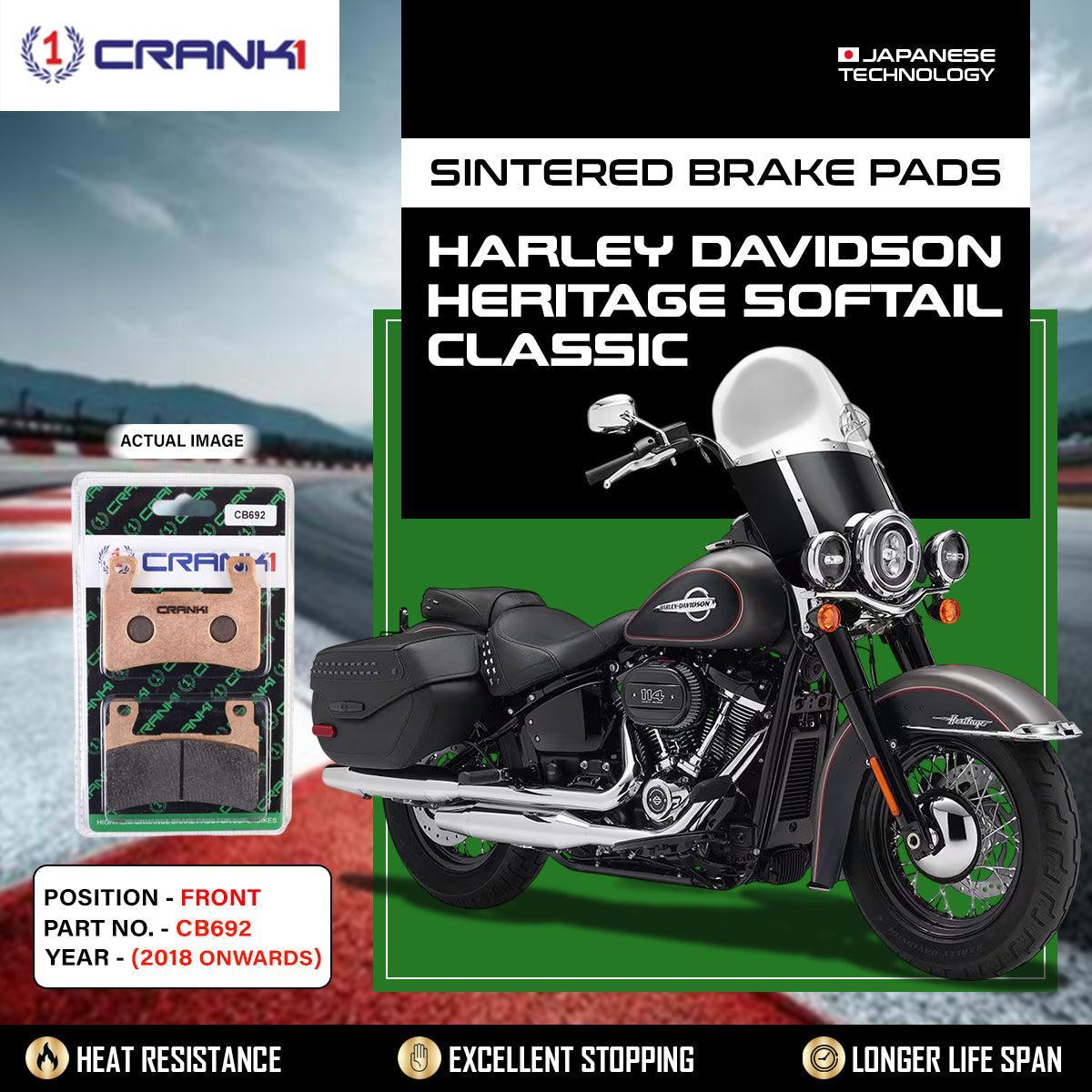 Sintered Brake Pads For Harley Davidson Heritage Softail Classic (2018 Onwards) - Front - CB692 - 1 Set