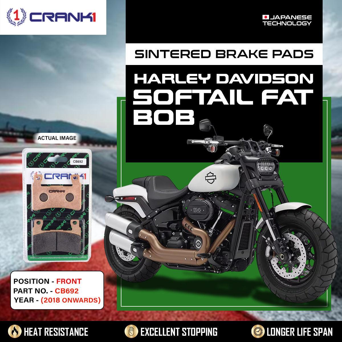 Sintered Brake Pads For Harley Davidson Softail Fat Bob (2018 Onwards) - Front - CB692 - 2 Sets