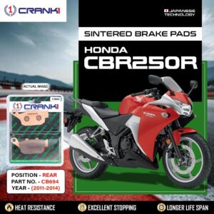 Sintered Brake Pads For Honda CBR250R (2011-2014) - Rear - CB694 - 1 Set