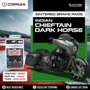 Sintered Brake Pads For Indian Chieftain Dark Horse (2018-2019) - Front - CB743 - 2 Sets Required
