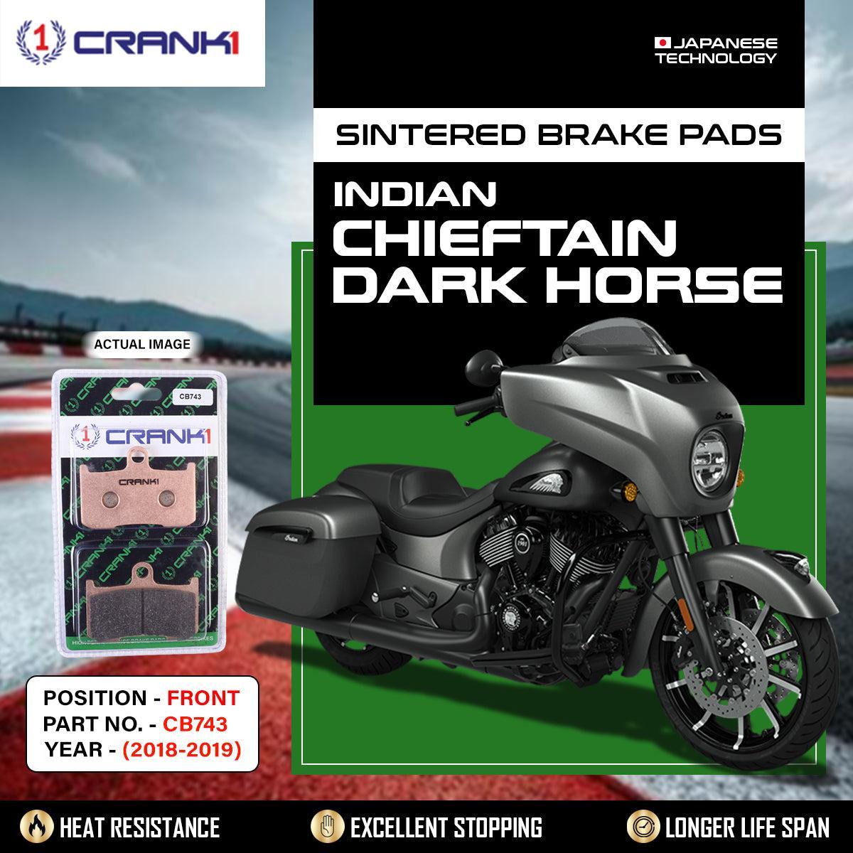 Sintered Brake Pads For Indian Chieftain Dark Horse (2018-2019) - Front - CB743 - 2 Sets Required
