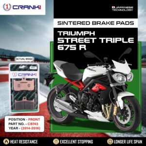 Sintered Brake Pads For Triumph Street Triple 675 R (2014-2016) - Front - CB743 - 2 Sets Required