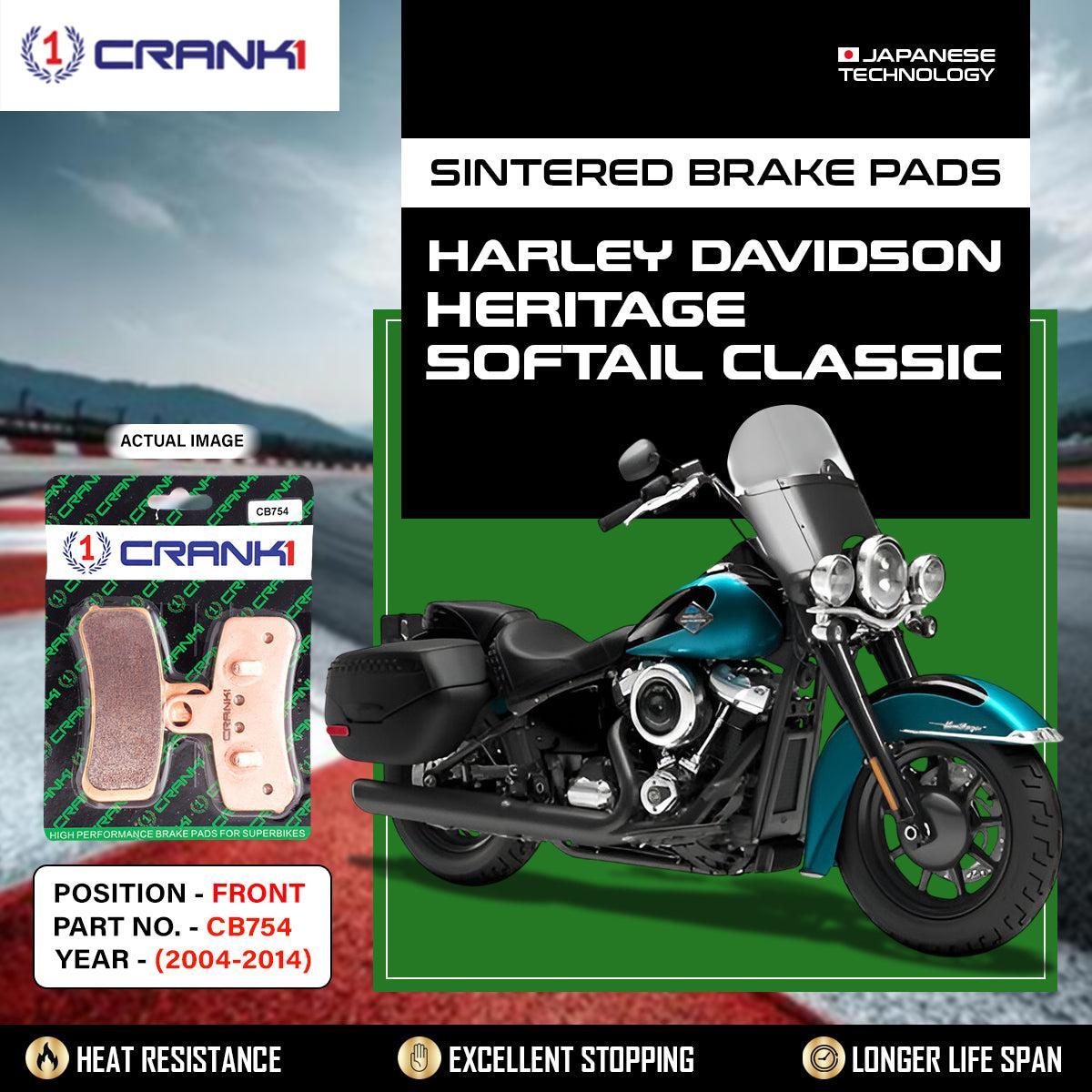 Sintered Brake Pads For Harley DavidsonξHeritage Softail Classic (2004-2014) - Front - CB754 - 1 Set