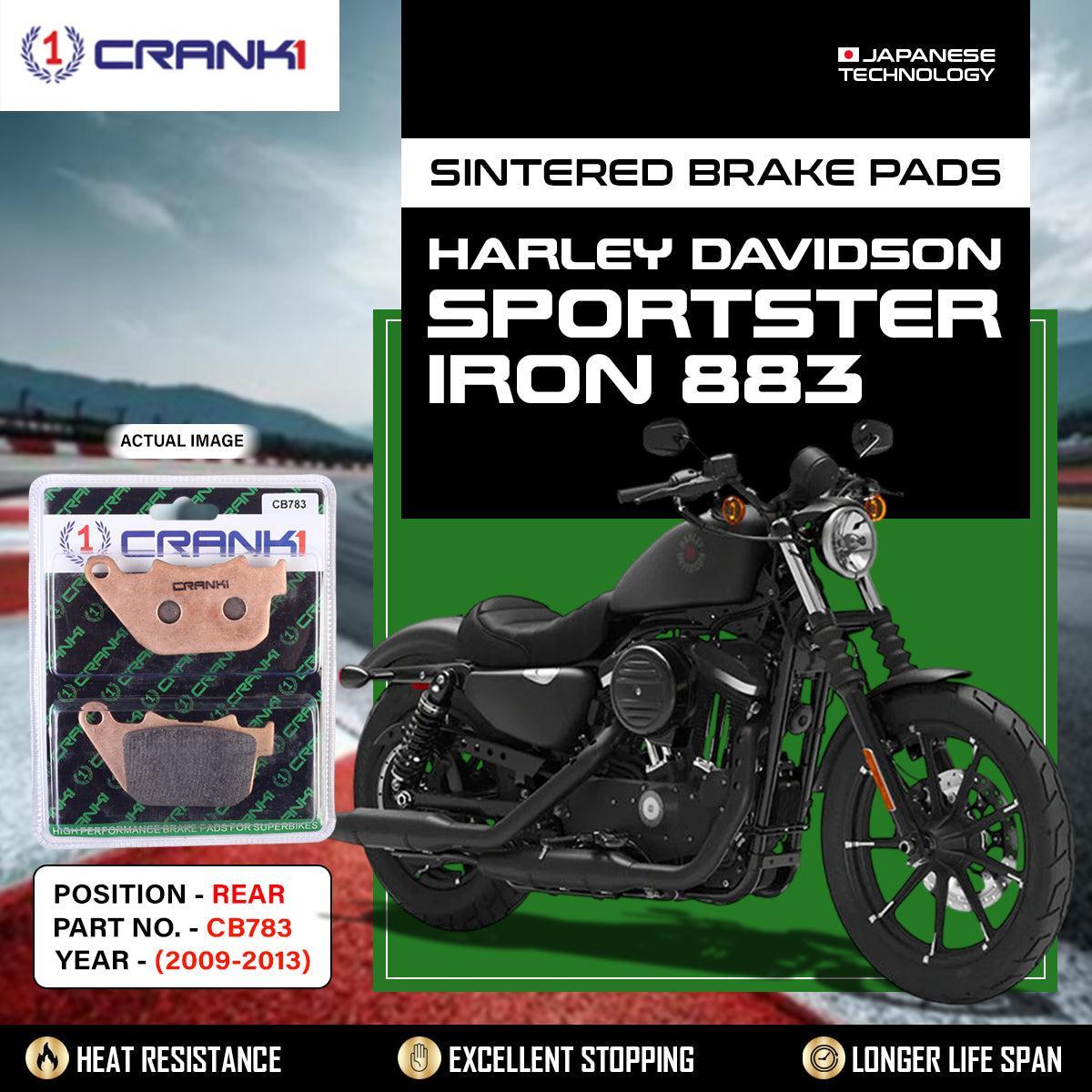 Sintered Brake Pads For Harley DavidsonξSportster Iron 883 (2009-2013) - Rear - CB783 - 1 Set