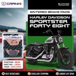 Sintered Brake Pads For Harley DavidsonŒæSportster Forty Eight (2011-2013) - Rear - CB783 - 1 Set